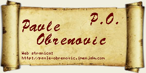 Pavle Obrenović vizit kartica